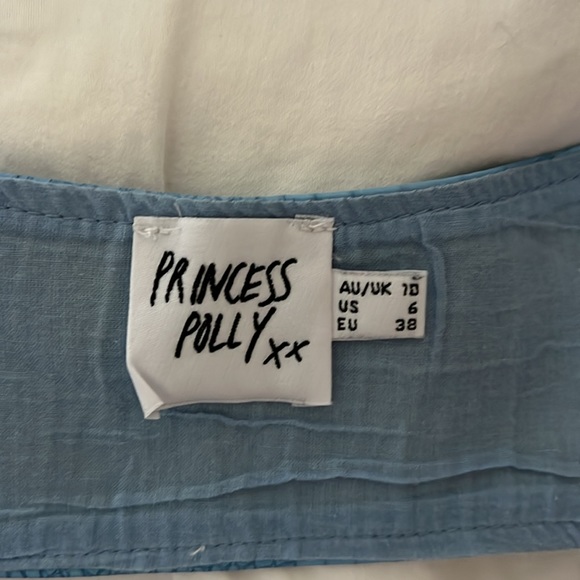 Princess polly light blue snakeskin halter top with ties in the front! - Picture 2 of 4